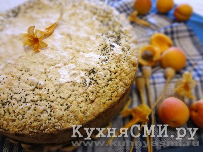 Абрикосовый пирог с творогом и маком от Юлии