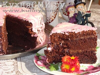 Шоколадный торт Шифоновый бисквит с заварным кремом
